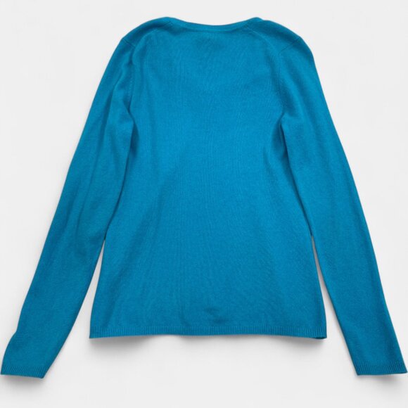 Charter Club Women's Medium Turquoise Cashmere Sweater V-Neck Long Sleeve - Picture 5 of 6